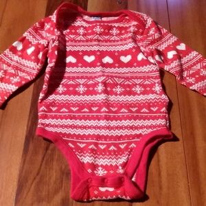 4/$20 Old Navy 6-12 Months Fair Isle Snowflake Waffle Knit Thermal Bodysuit